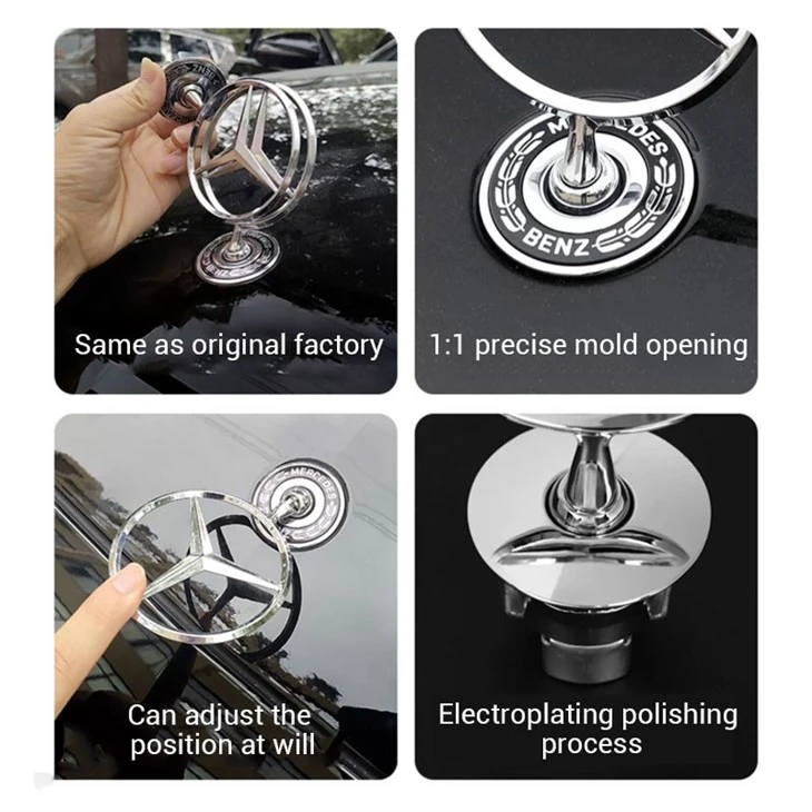 Chrome Emblem Logo For Mercedes Benz